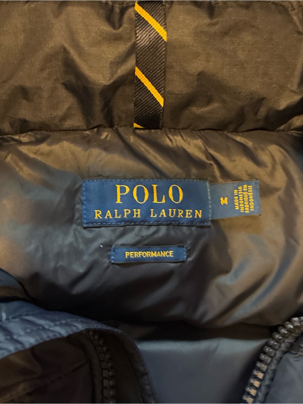 Polo Ralph Lauren Performance Medium men’s Navy Down Puffer Jacket with Hood EUC - Picture 5 of 8